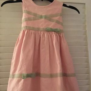 Girls Hartstrings Pink with Green Easter Dress